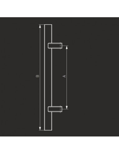 Ανοξείδωτη λοξή λαβή εξώπορτας τετράγωνη (35x35)