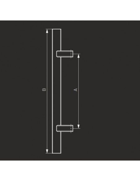 Ανοξείδωτη ίσια λαβή εξώπορτας Φ32