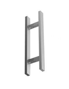 Ανοξείδωτη ίσια λαβή εξώπορτας τετράγωνη (35x35) Ζεύγος