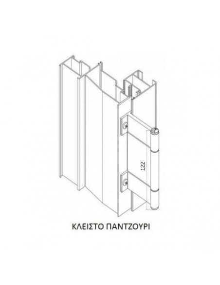 Reversible hinges Camera Europea 122mm MM-10-122