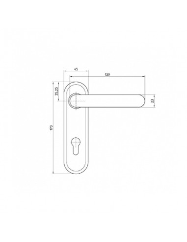Πόμολο χερούλι για απλή μεταλλική πόρτα