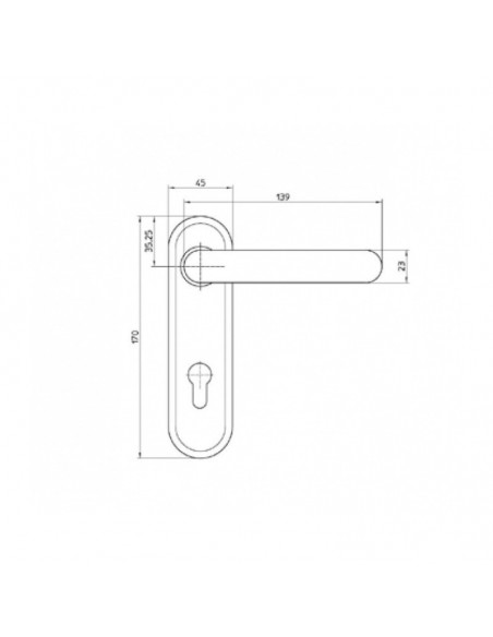 Πόμολο χερούλι για απλή μεταλλική πόρτα