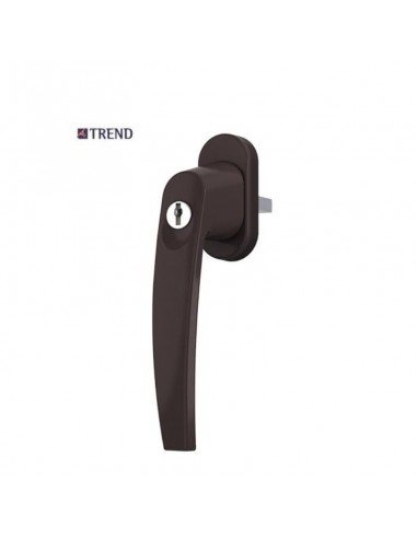 Handle with key for doors and plastic windows, aluminum and wooden