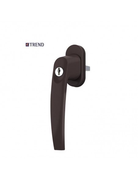 Handle with key for doors and plastic windows, aluminum and wooden