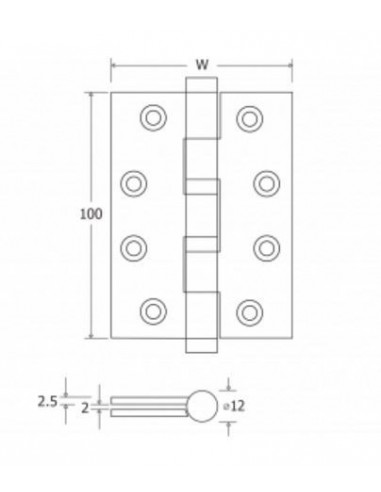 Hinges HINGE BEARING PLATE FOR SLATTERED INOX SATIN