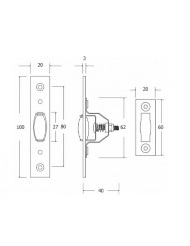 Stud for door with brass barrel