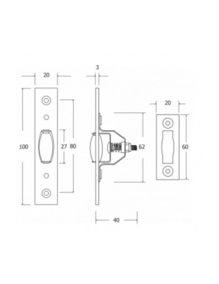 Stud for door with brass barrel