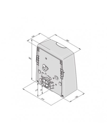 Ηλεκτρικό μοτέρ συρόμενης αυλόπορτας για συνεχή χρήση έως 500kg με τηλεχειρισμό